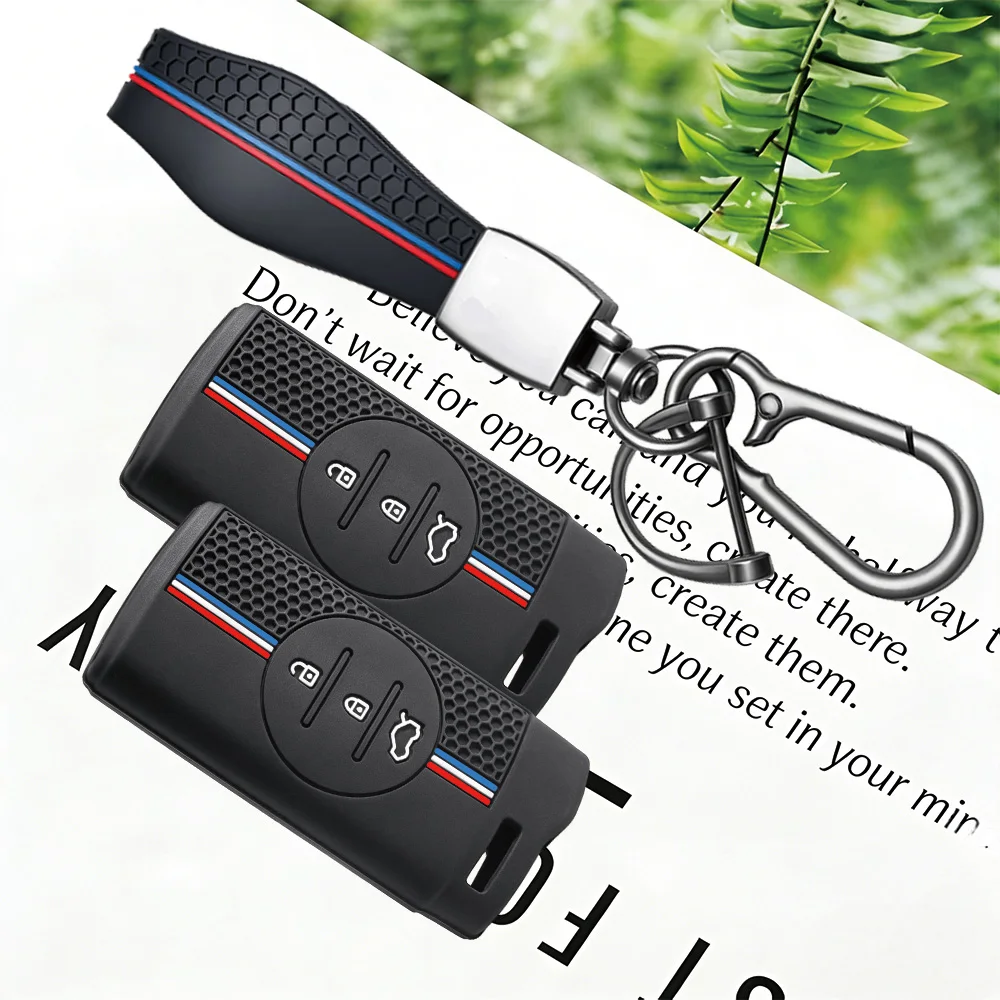 Soft Silicone Car Key Fob Cover Shell With Keychain For Chery Tiggo 4 5X 7 Pro 8 Exeed TXL TX LX Case Protector Holder