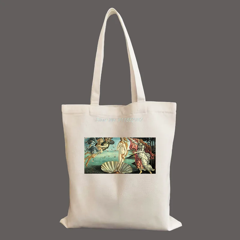 The Birth Of Venus Greek Graphic Kawaii Bag Harajuku Women Shopping Bag Canvas Shopper Bag Handbag Tote Bag Shoulder Lady Bag