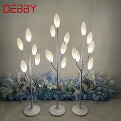 DEBBY Contemporary White Elegant Standing Lily Flowers Lamps Decoration Party Event LED Road Lead Wedding Lights