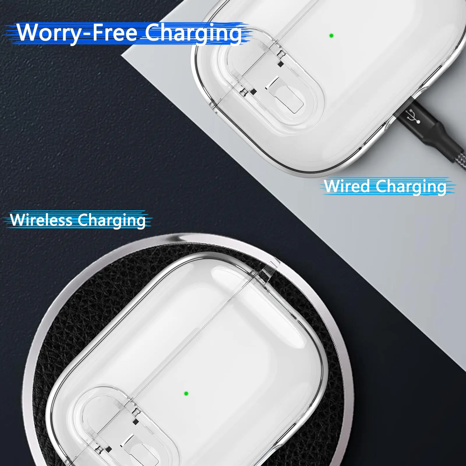 Bloqueio seguro para airpods pro 2a geração caso macio tpu capa protetora à prova de choque com mosquetão & kit de limpeza para airpods 4