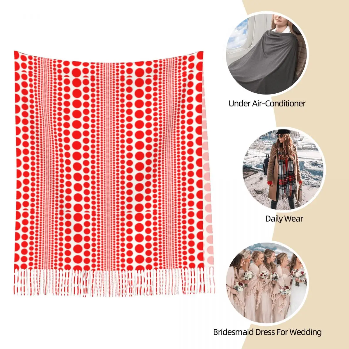Czerwona szal z motywem niesko – Infinity Scarf Knit recenzja i cena