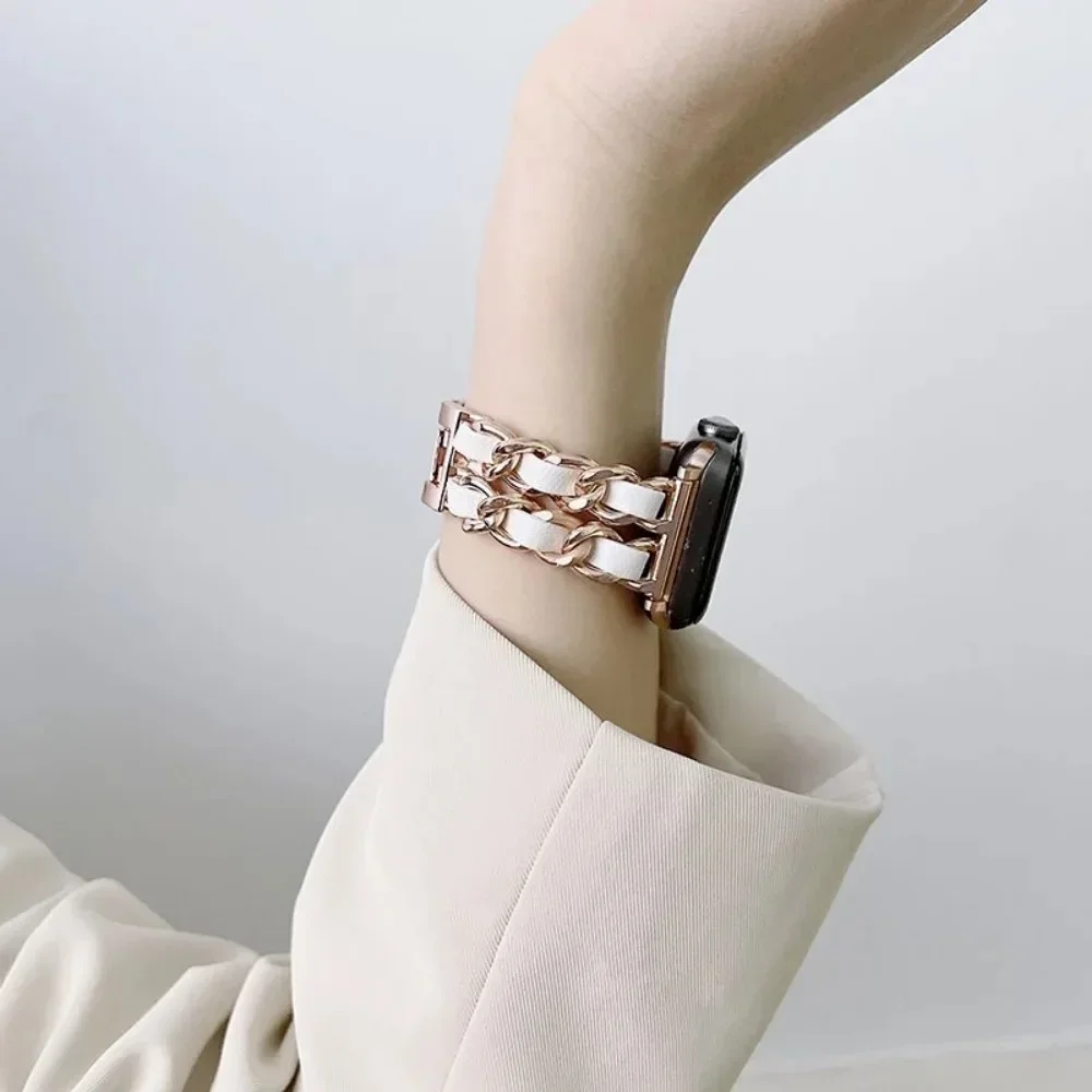 سليم المعادن والجلود معصمه للنساء ، أبل سلسلة ساعة 9 ، 8 ، 7 ، 6 ، 5 ، 4 ، Se ، 40 مللي متر ، 41 مللي متر ، 44 مللي متر ، 45 مللي متر ، لطيف سوار ، اي واتش باند ، 38 مللي متر ، 42 مللي متر