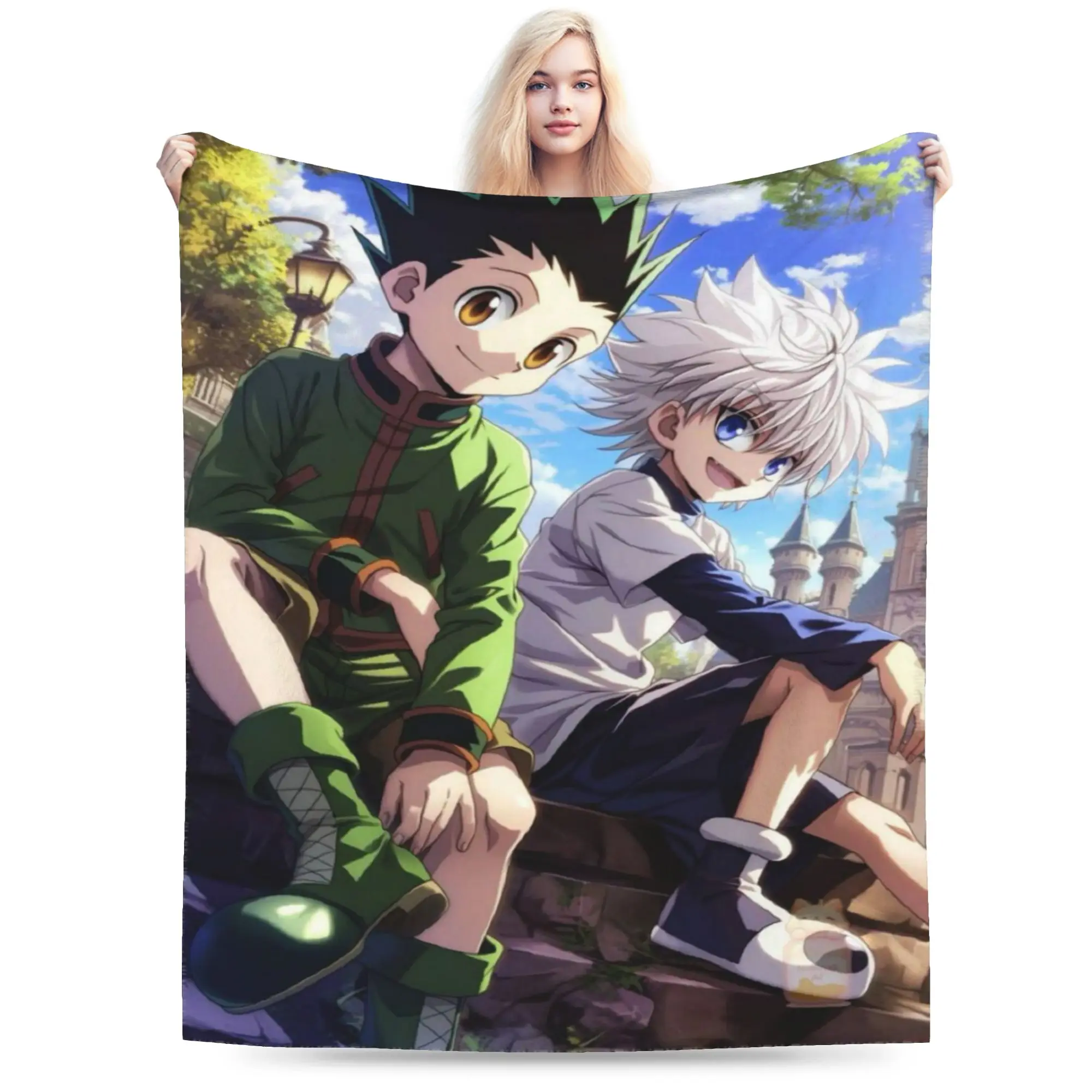 HXH Gon and Killua hunter Blankets Lightweight Thin Velvet Cute Present  Throw Blankets Bedspreads