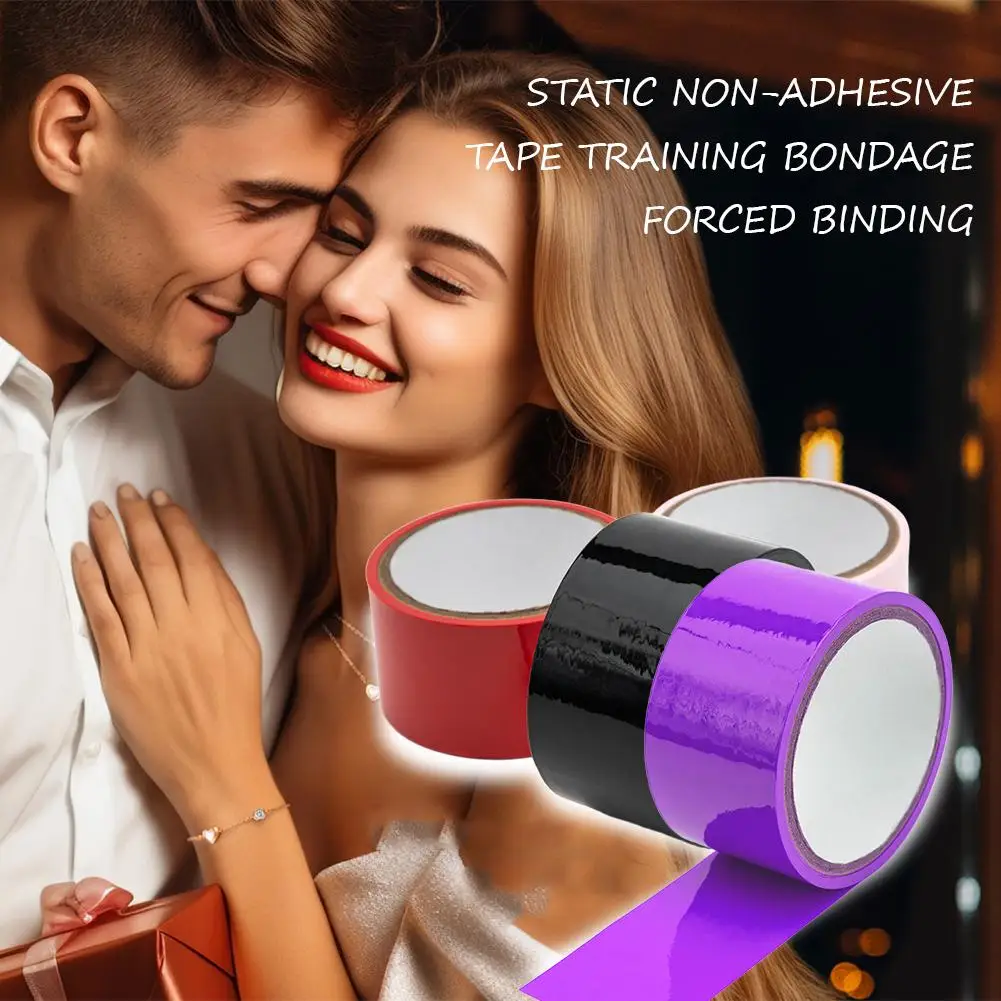 Cinta de encuadernación invisible de PVC para Bondage BDSM, cinta adhesiva de adsorción estática electrostática, ataduras para juegos de adultos, juego sexual