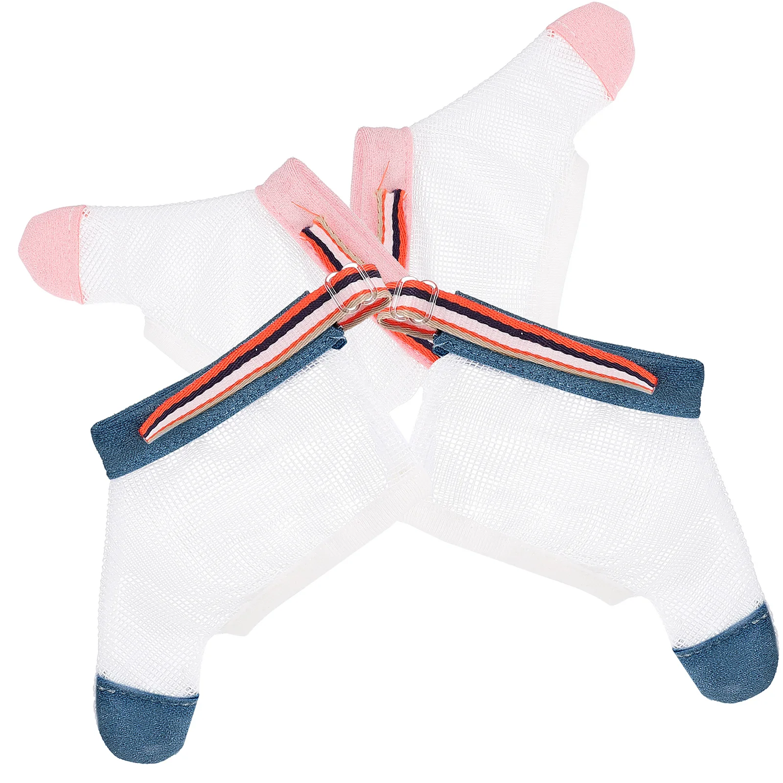 

2 Pairs Anti Thumb Sucking Cloth Covers for Babies Prevent Biting Hand Protectors Breathable Mesh Reusable Washable Gloves L