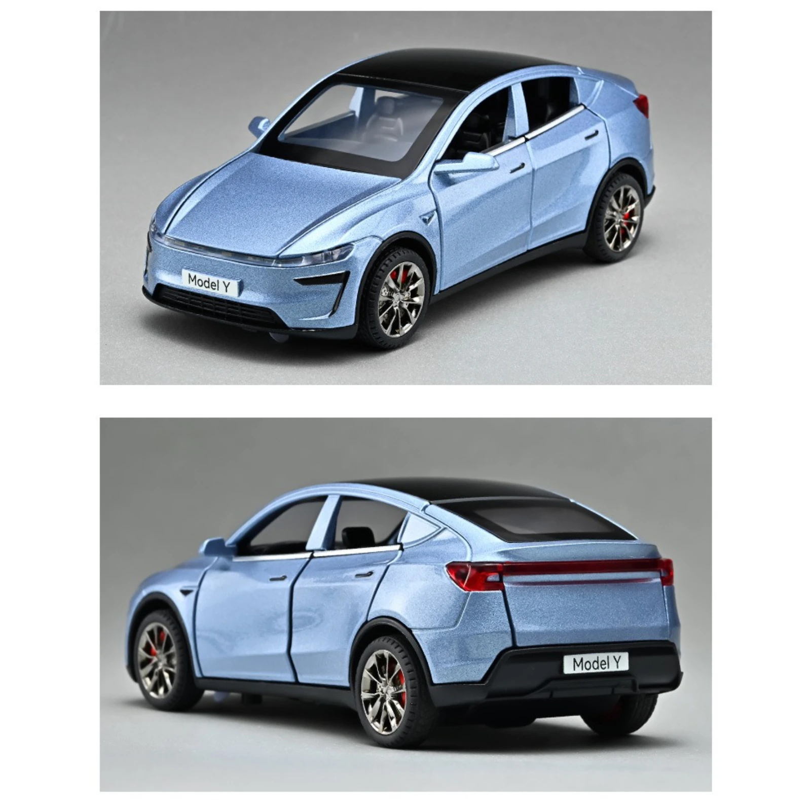 Modelo Y 1:32, modelo de coche de aleación 3, sonido y luz, juguete coleccionable para niños, regalo de cumpleaños