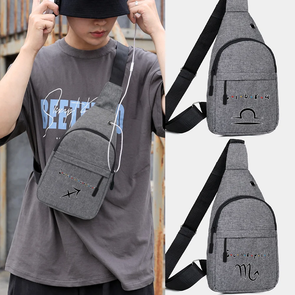 

Outdoor Chest Bag Men Short Trip Travel Carry Pack Jogging Zip Fanny Pack Pouch Constellation Print Phone Bag Fashion Waist Bag