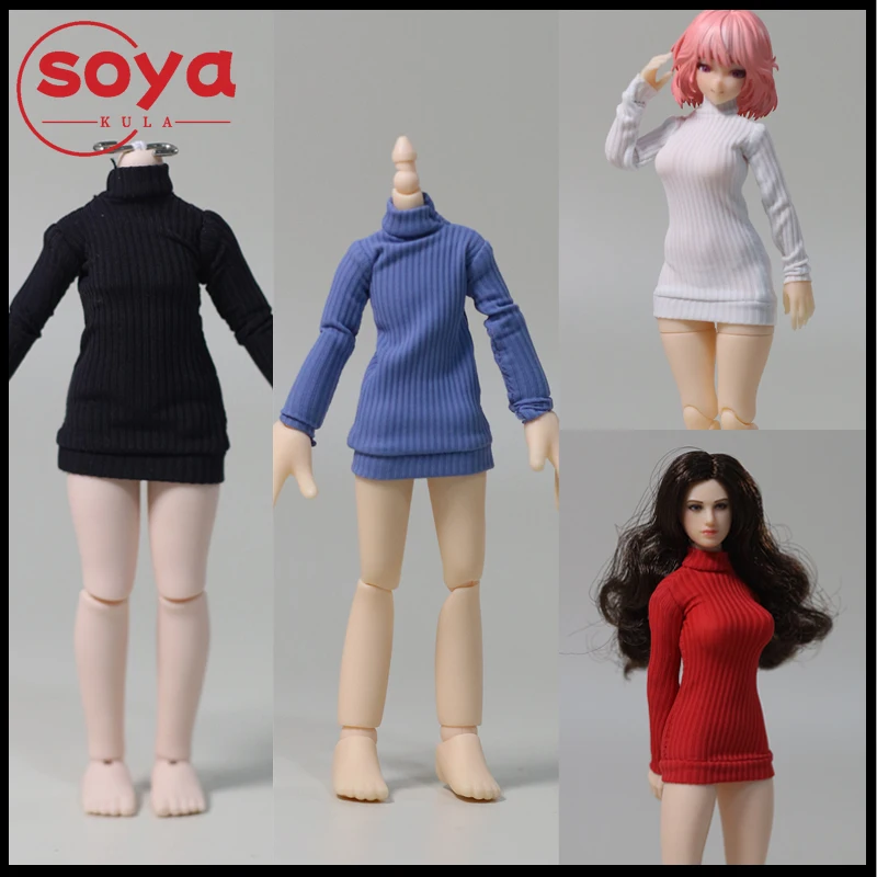 JZ809 1/12 échelle col haut manches longues pull vêtements modèle adapté 6 ''femme soldat figurine corps poupées