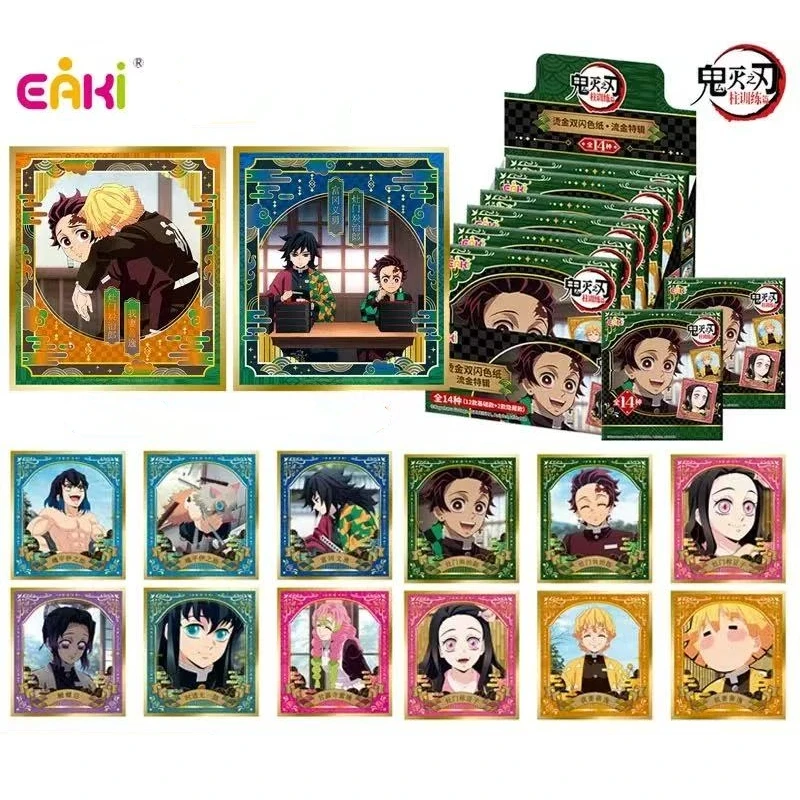 

Подлинная коллекция EAKI Demon Slayer: Kimetsu No Yaiba, цветная бумага для хобби, Tanjirou Nezuko, позолоченное Зеницу, специальный детский подарок
