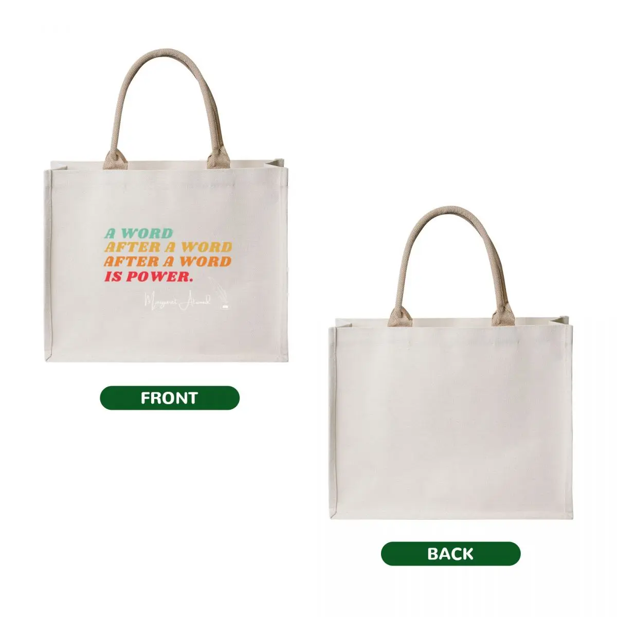 A Word After A Word After A Word is Power - Margaret Atwood Tote Bag Cloth bag Big bag Canvas