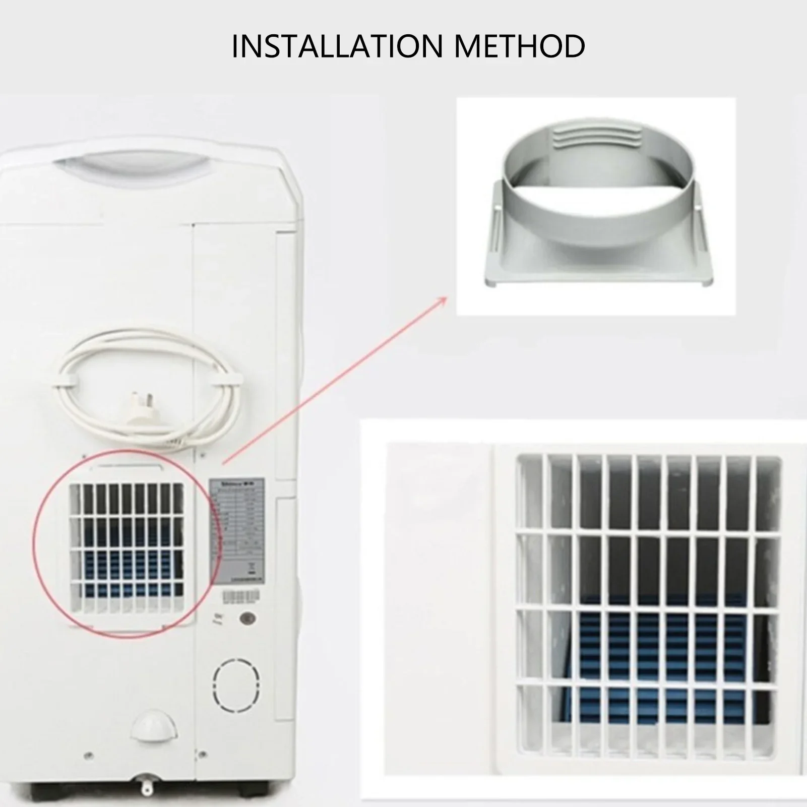 Air Conditioner Exhaust Hose Coupler  To Round Universal Thread Design Exhaust Duct Hose Connector ABS Portable for Home