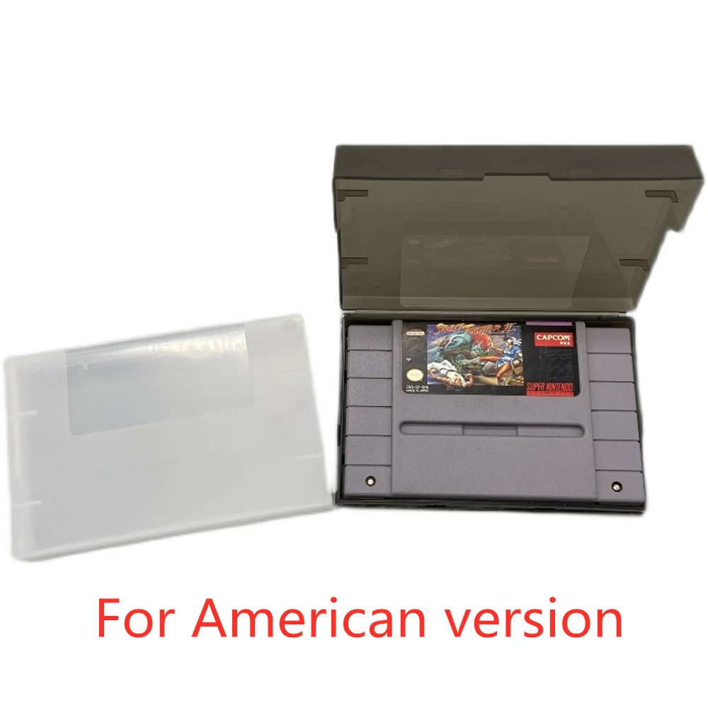 Caja de almacenamiento de tarjetas de juego para SNES/Nintendo Super Famicom, cajas de colección de casetes originales, estuche de exhibición de protección para colección