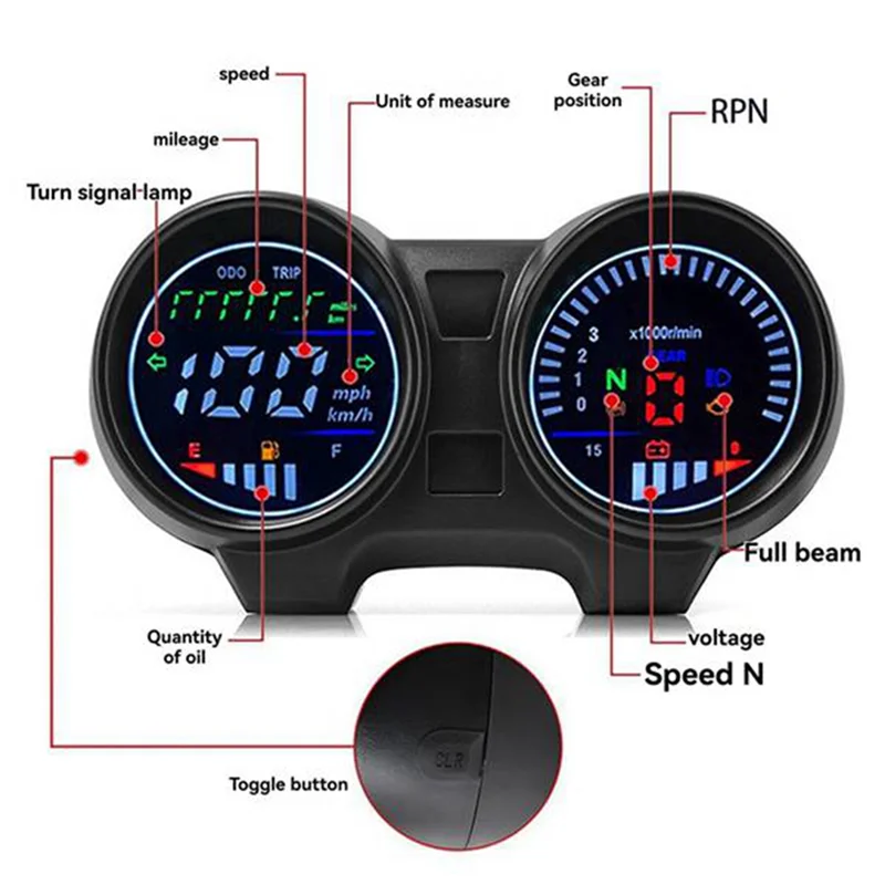 

A85E-Motorcycle Temperature Meter Speedometer For Brazil CG150 For TITAN150 Fan150 Motorcycle Motorcycle Instrument Assembly