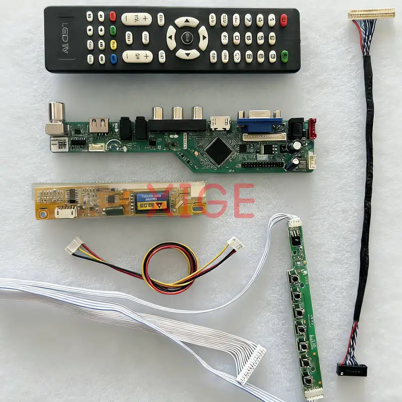 For N141XC N141X7 N141XB N141XA LCD Display Controller Drive Board DIY Kit LVDS 30-Pins 1-CCFL 1024*768 1024x768 HDMI+VGA+AV+USB