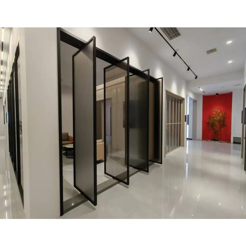 Rainproof and Sunshade Balcony Pivot Door Fashion Design Indoor Revolving Doors Long Lasting and Durable French Glass Doors