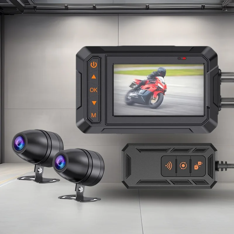 

Mt04 Водонепроницаемый 1080P/2K Дополнительный высокой четкости 140 ° Большой экран электромобиля, езда на мотоцикле, Wi-Fi, двойной объектив, GPS