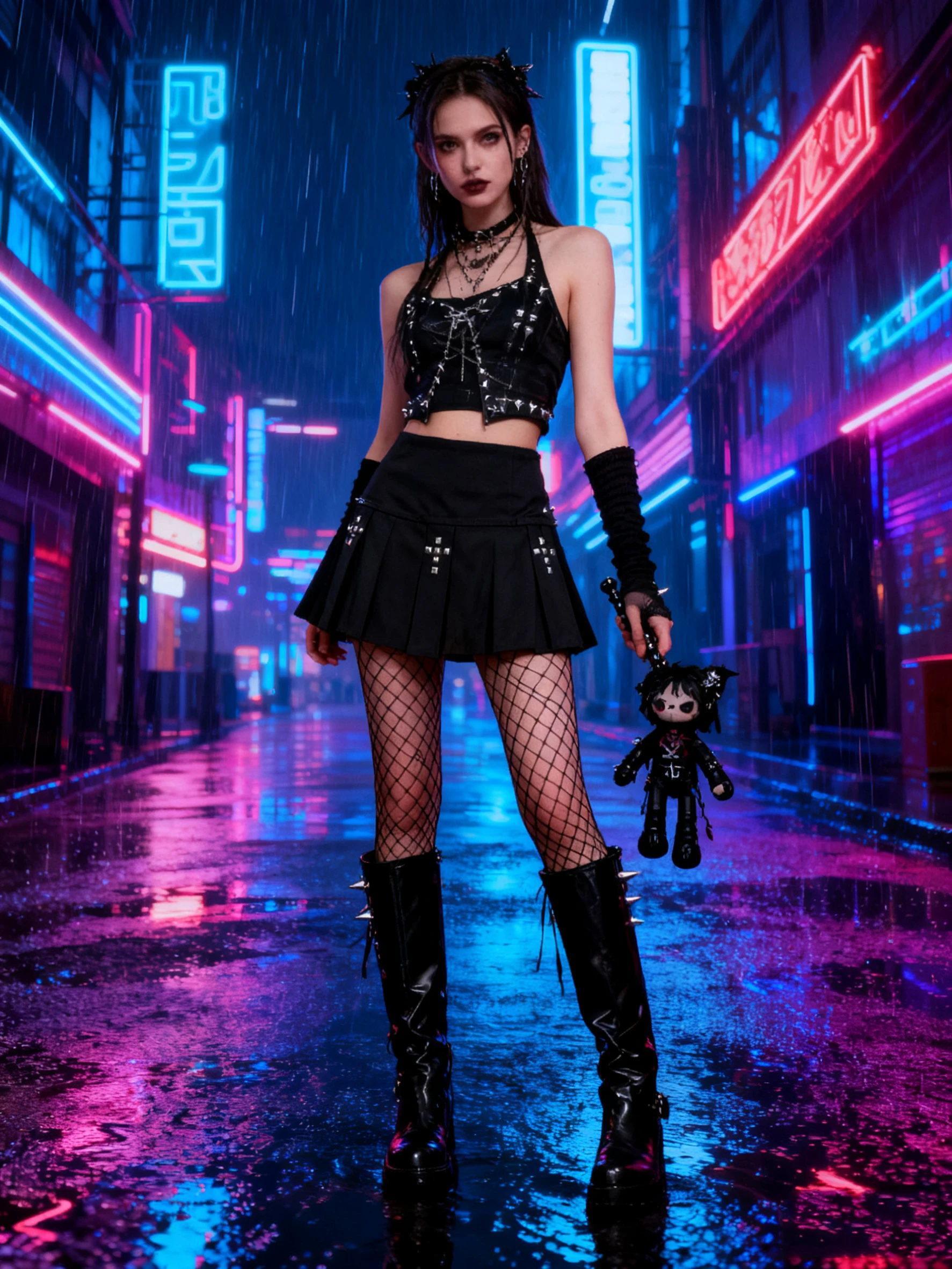 Harajuku spicy girl gothic punk half skirt summer American spicy girl cross sticker diamond pleated skirt emo Y2K retro
