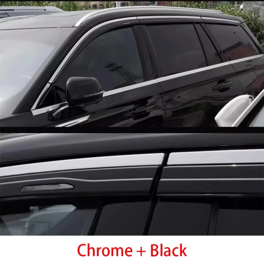 

For Lincoln Aviator 2020 2021 2022 2023 Chrome Black Window Visor Vent Shades Sun Rain 6X Car Accessories