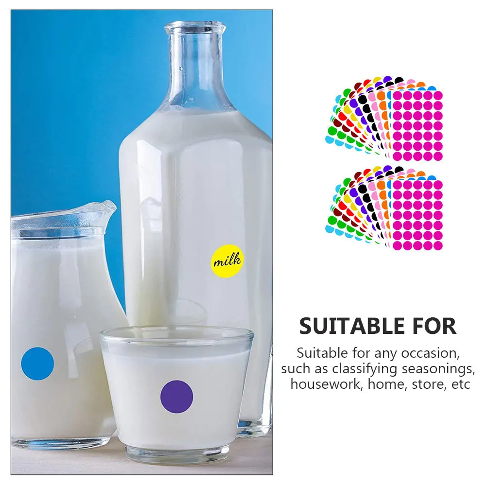 

420Pcs Colored Round Stickers Writable Dot Labels Self Adhesive for Document Files Jar Bottle Organization Circle Stickers
