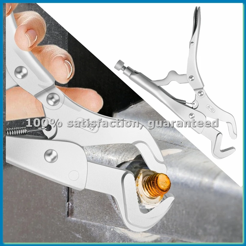Vice Grips Pliers Set, Curved Jaw Locking Pliers, Adjustable Solid Pipe Clip Repair Welding Pliers, Fast Release Grips-ABHG