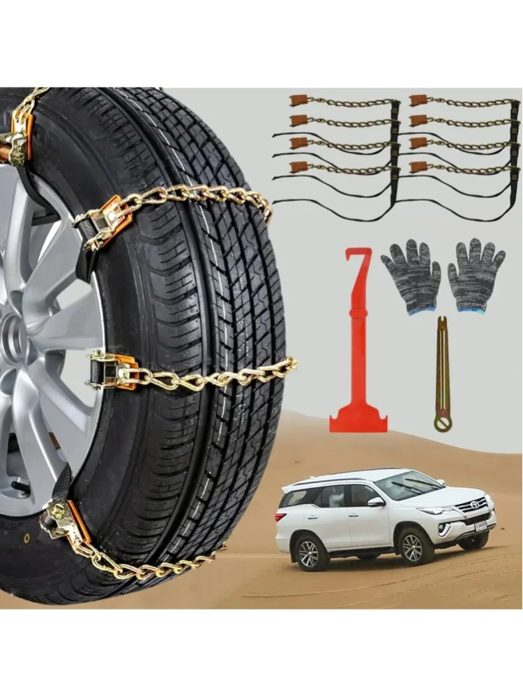 8 Stück Schneeketten für Autoräder, ausgewogenes Design, für LKW- und PKW-Räder, Reifen, Schnee- und Eisketten, Winter-Anti-Rutsch-SUV-Radketten, für sichere Fahrt auf schlammigen Straßen.