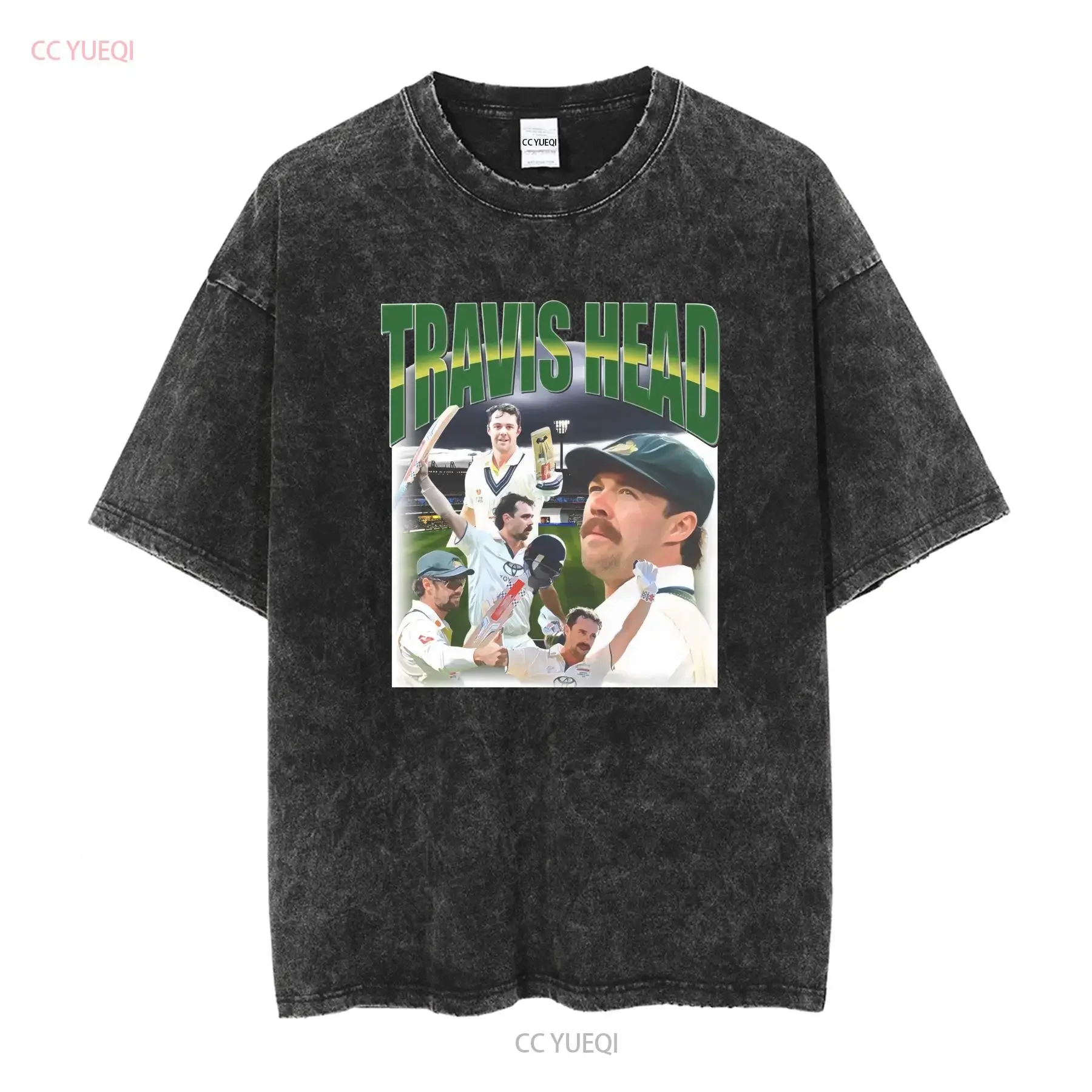 تي شيرت ترافيس هيد للكريكيت الأسترالي بأكمام طويلة أو قصيرة، عتيق مغسول ومريح ومتمدد وناعم كاجوال متعدد الاستخدامات #2