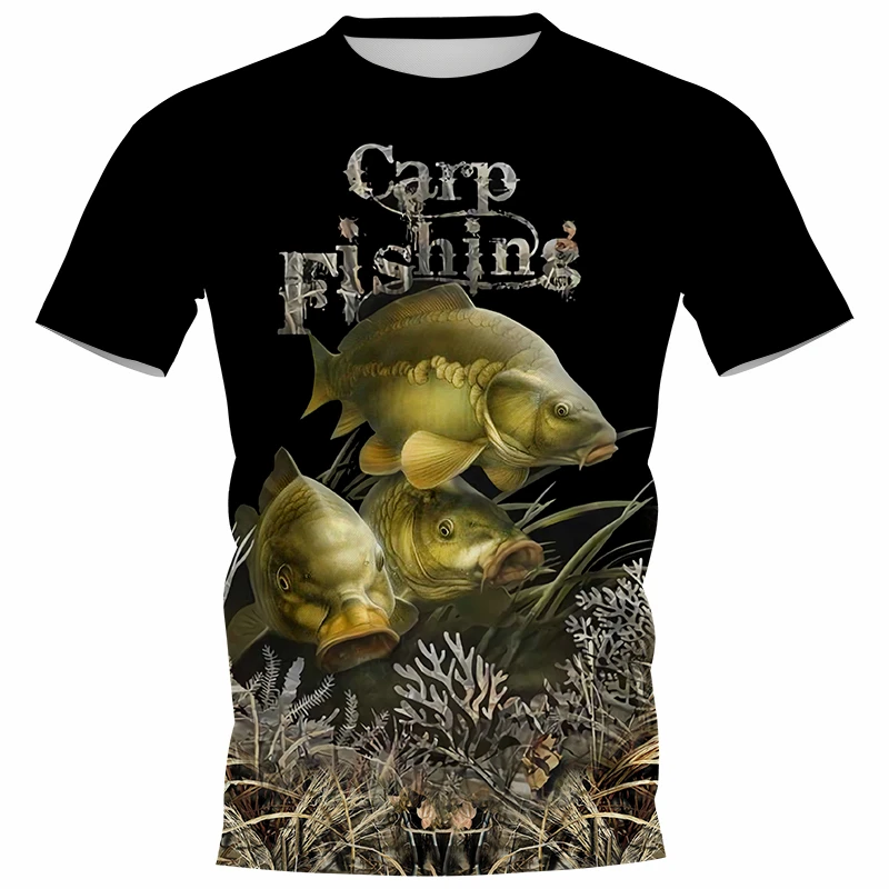 2022 Summer Popular Carp Fishing Fully Printed T-Shirts Men Women 3D Catfish Printing Tee Shirt Short Sleeve Casual Tops