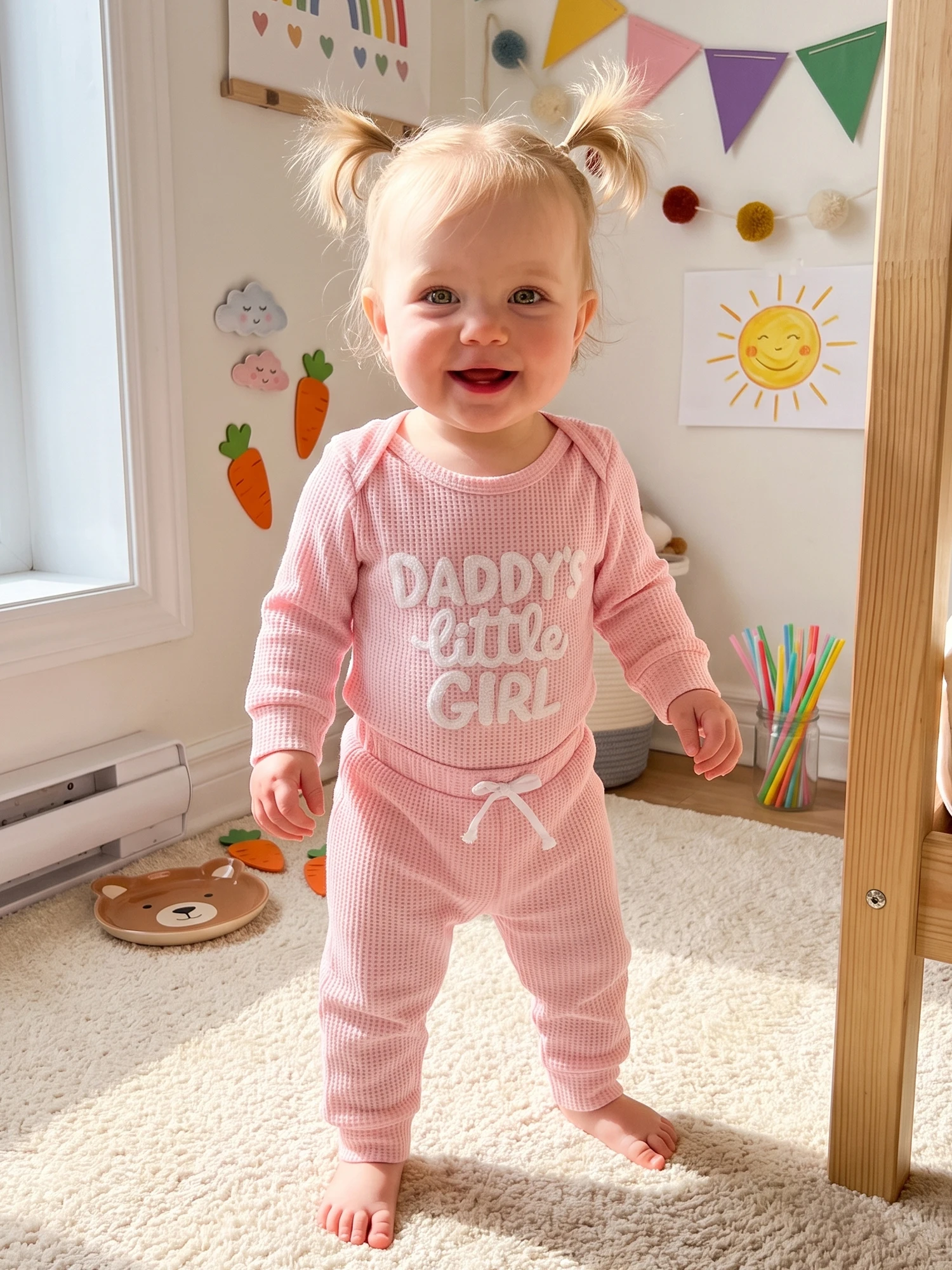 Jogger Pants Fall Outfit Waffle Infant-Girls-Fall Crew Neck Romper Jogger Romper Jogger Pants Fall Romper Professional