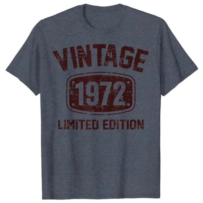 51 Years Old Vintage 1972 Limited Edition 51th Birthday T-Shirt for Women Men Customized Products Born In 1972 Outfit Daddy Gift