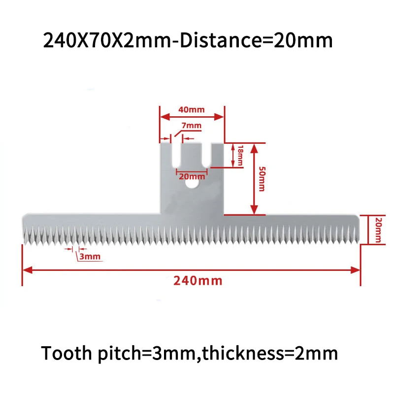 2pcs Packing Machine Blade Film Plastic Serrated Knife Food Machinery Tooth Cutter Blades view 5