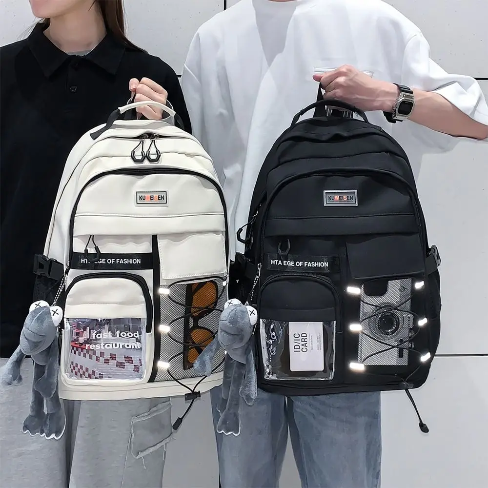 Simple Large Capacity Backpack Breathable Korean Color School Bag Casual Multifunction School Rucksack Travel