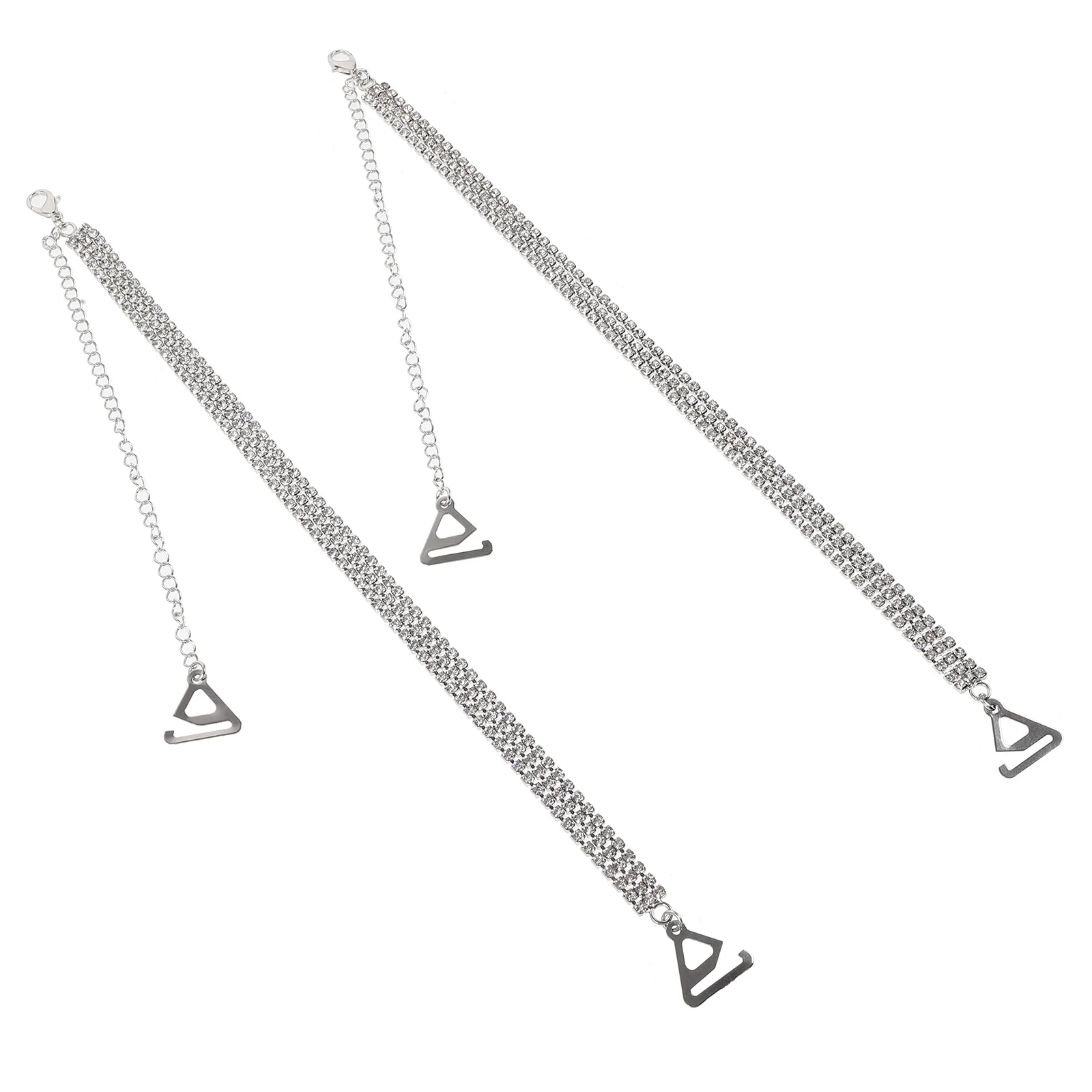 زوج واحد من أشرطة حمالات الصدر المصنوعة من حجر الراين وحزام الكتف المزخرف للنساء، بديل عصري لحفلات الزفاف على الشاطئ #4