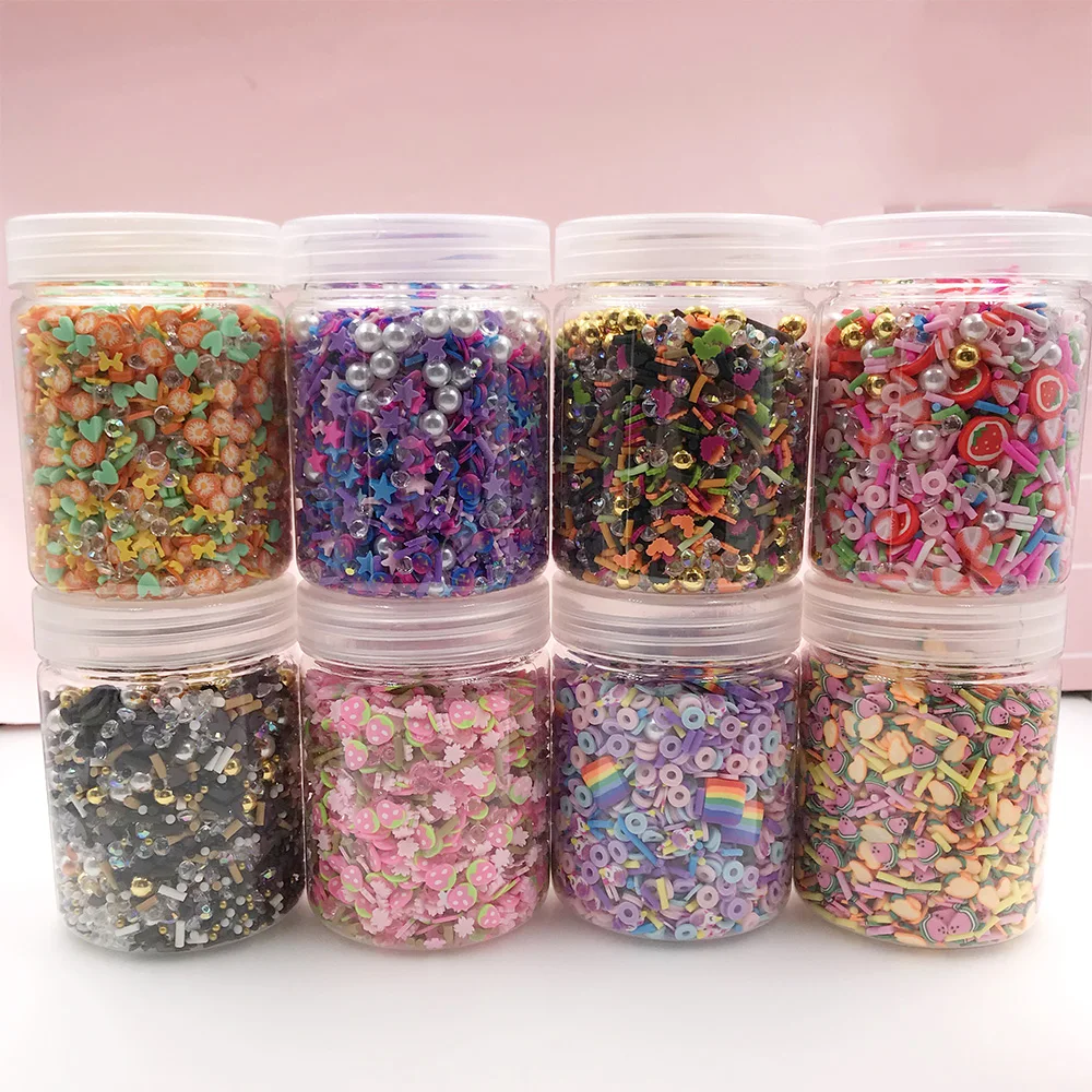 Mixed Crystal Beads Hot Clay Sprinkles for Crafts Rhinestone Fruits Polymer Slices DIY Slime Filler Shaker Cards Accessories