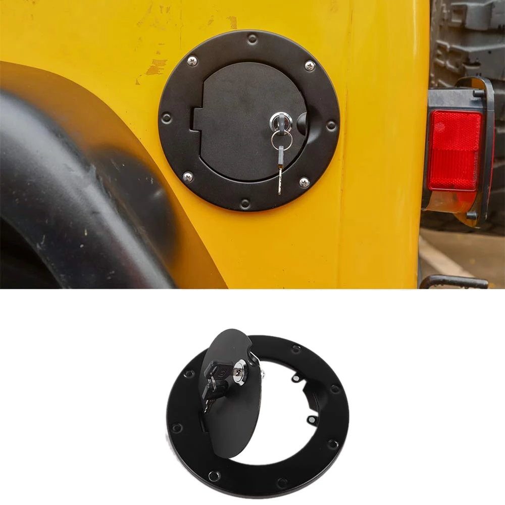 

Tank Covers for Jeep Wrangler TJ Car Oil Fuel Tank Cap with Key Lock Cover for 1997-2006 Jeep Wrangler TJ Car