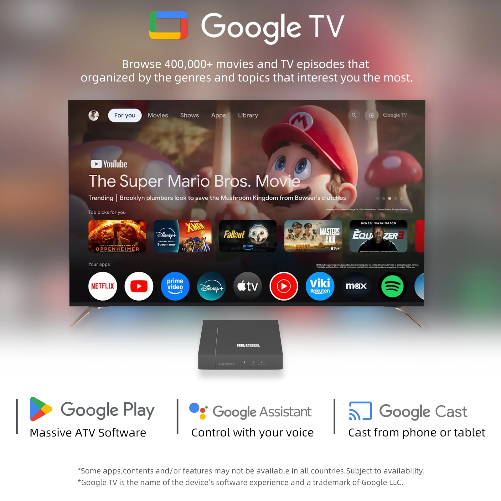 TV Box Android MECOOL KM9 Pro Max 2025 With Google TV Android 12 Netflix Certified Dolby Audio 2+32G WIFI 2.4G/5G 100M IP TV