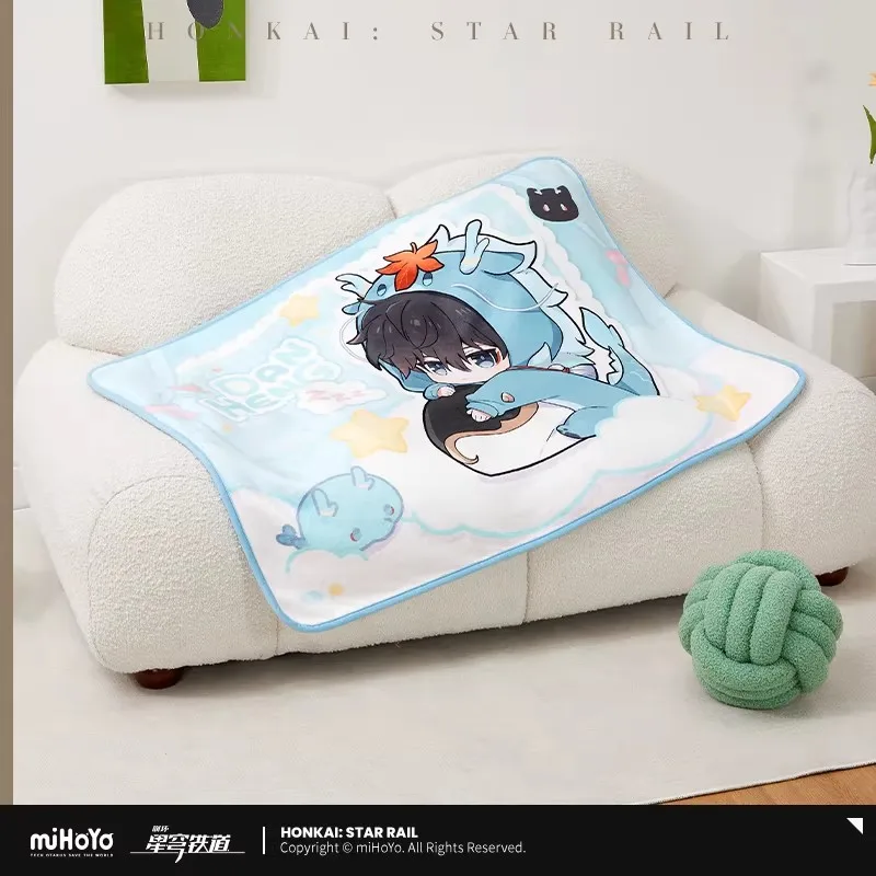 

[Genuine] Game Honkai Star Rail Men's Dormitory Blade Sunday Q Style Home Blankets Danheng Jingyuan Shawl Anime Mat Xmas Gifts