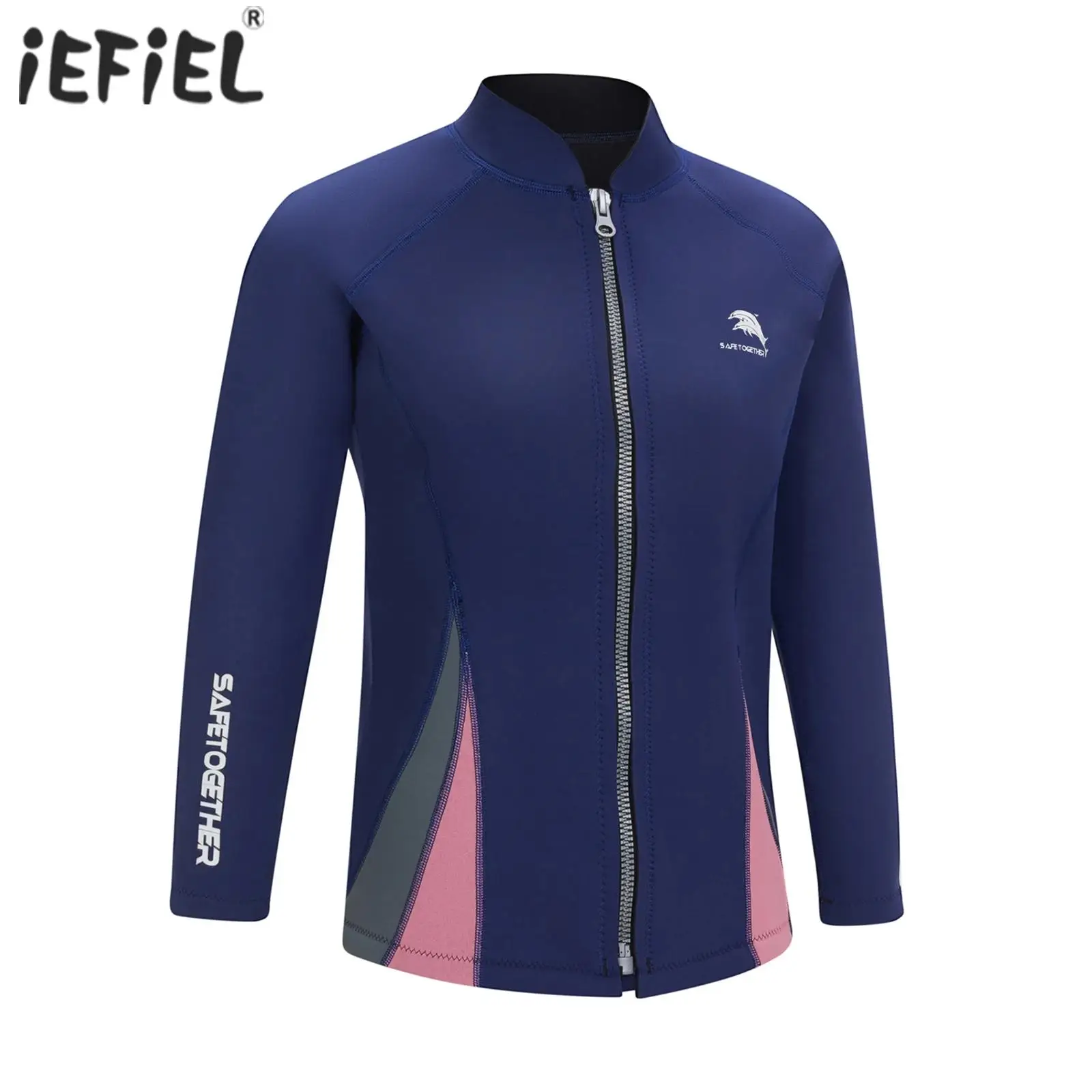 

Womens Swim Coat 2mm Neoprene Wetsuit Top Thermal Protection Swimsuit Long Sleeve Jacket for Swimming Surfing Snorkeling Diving