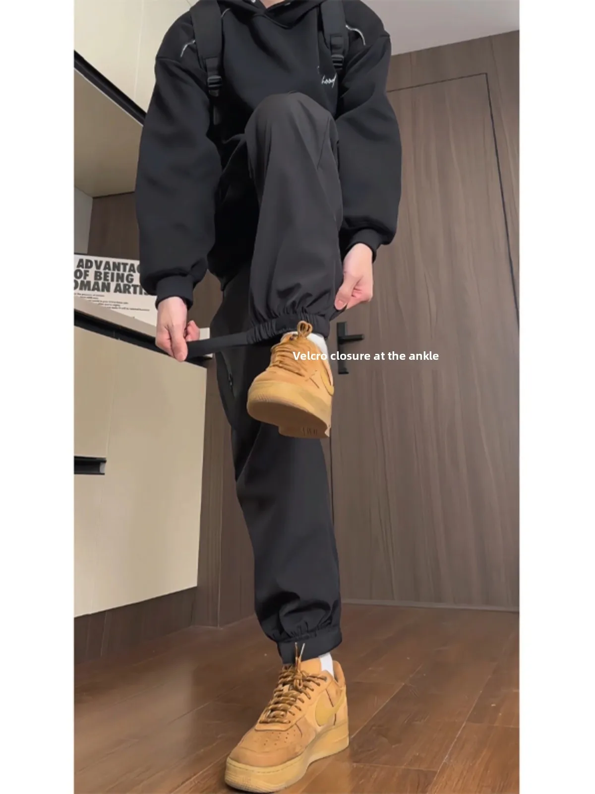 

Men's Winter Fce Lined Soft ell Cargo Pants Trousers with Elastic Cuffs American Casual Sle Bla Workwear Pants