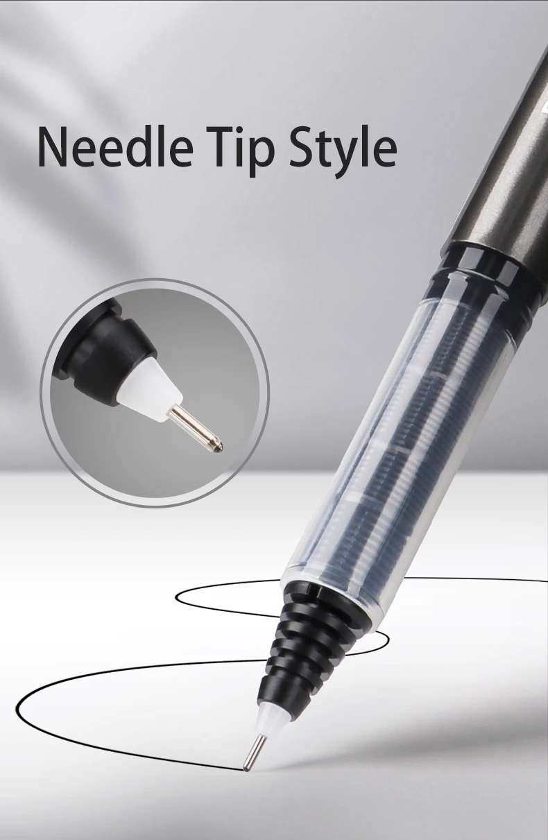 BAOKE Schnelltrocknende Flüssig-Tintenroller, 0,38mm/0,5mm/0,7mm Feine Spitze, Schwarz/Rot/Blau, für Büro und Schule – Detail 3
