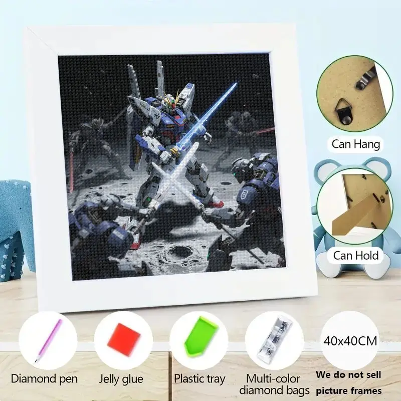 

1 шт. 5D DIY комплект алмазной живописи Epic Gundam Mecha робот научная боевая сцена полная дрель горный хрусталь вышивка искусство домашний декор стены