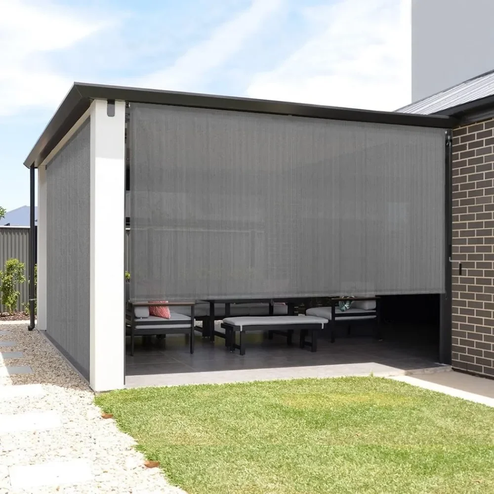 

Great Discounts.Outdoor Roller Shade, Patio Cordless Blinds Roll Up Shade, Grey.new