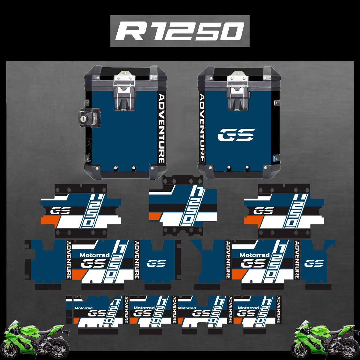 

Motorcycle Stickers For BMW R1250GS R1250 GS 2004-2023 2022 2021 ADV Decorative Alloy Box Sticker Decal Set aluminium pannier