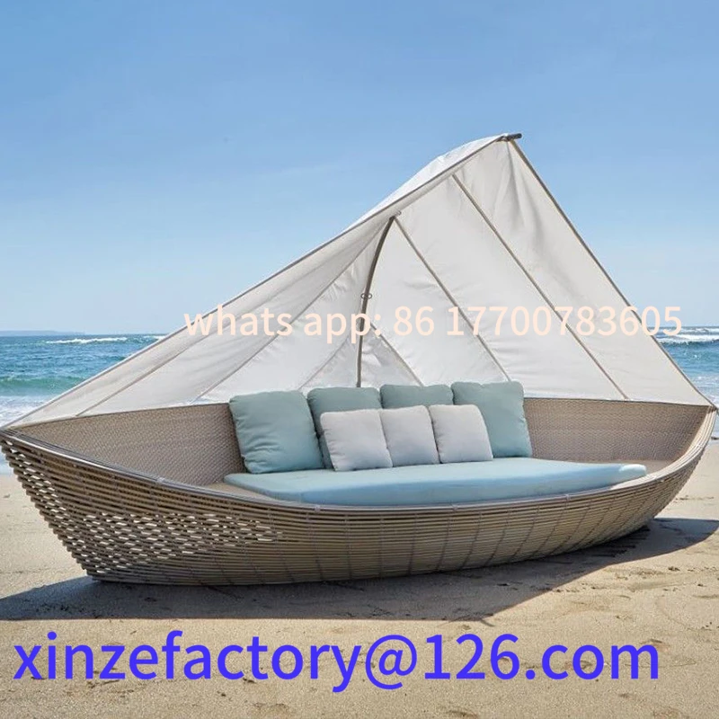 

Customizable outdoor creative rattan bed furniture