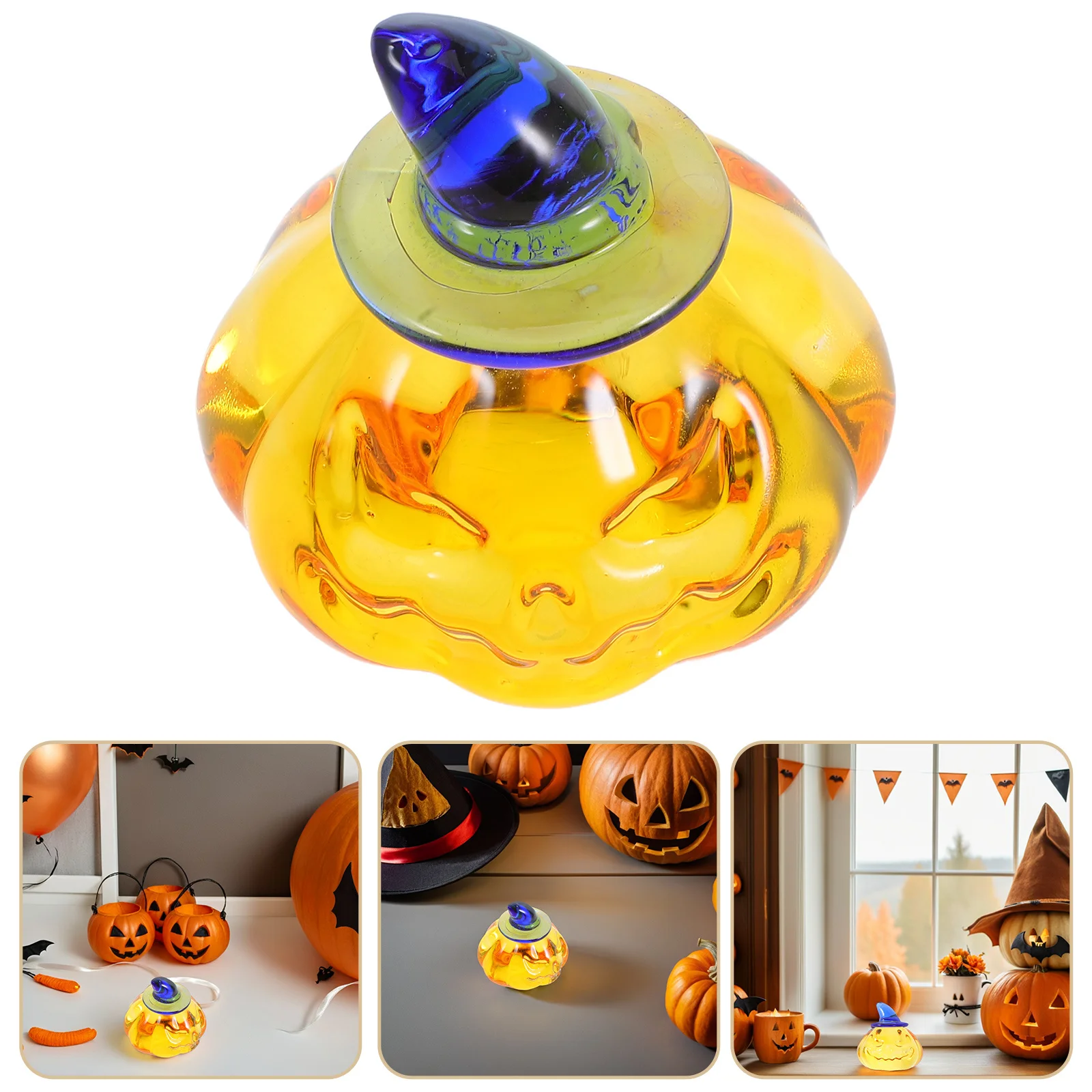 

Crystal Hand Blown Pumpkin Statue for Fall Harvest Thanksgiving Halloween Table Decoration Crystal Pumpkin Statue