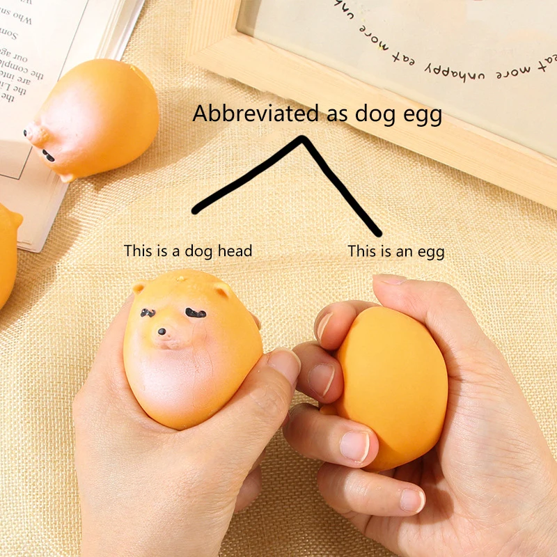 Creative Realistic Eggs Shape PVC Desk Decor Dog & Egg Union Decorations For Home Offices Fun Christmas New Year Gifts Toy