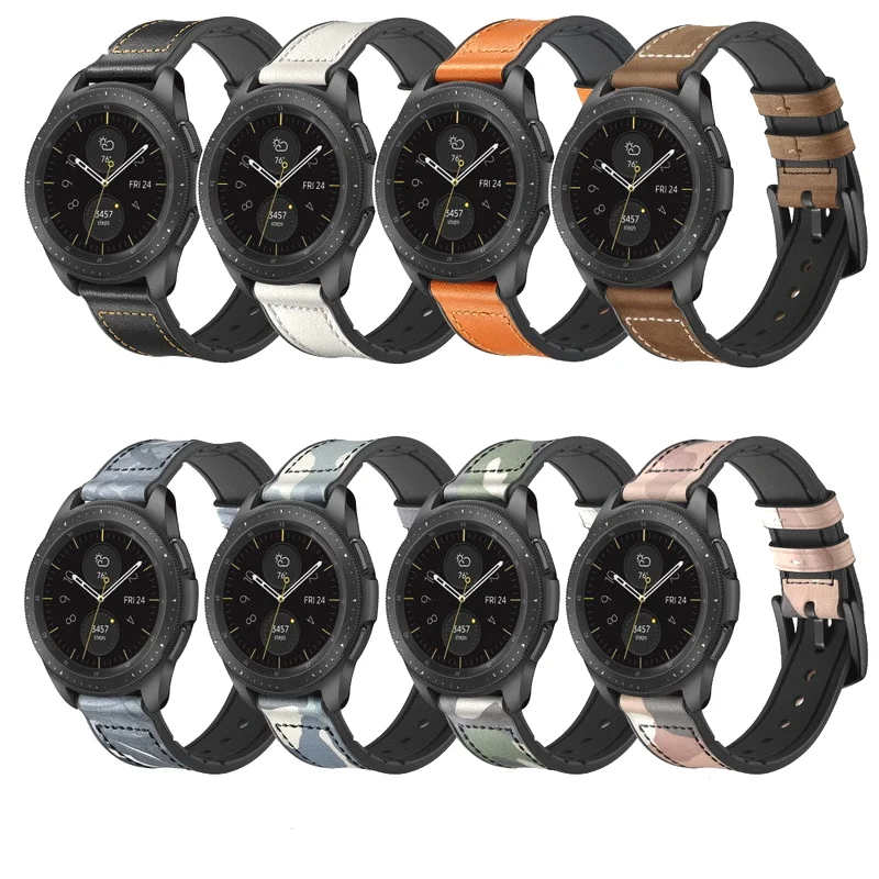 22mm 20mm Leather silicone strap For Samsung Galaxy watch 3 Active 2 Amazfit GTR High-quality fashion strap For Huawei watch GT2