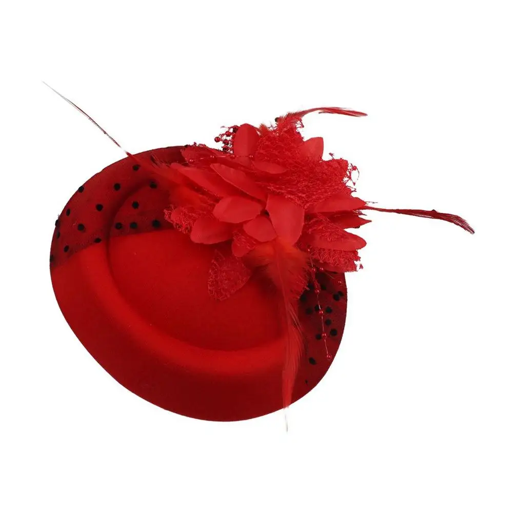 

Formal Hat Fascinator Hat Floral Flower Feather Hairpin Fascinator Veil Headwear Fedoras Hat Hair Clip Bride Wedding Hairpins