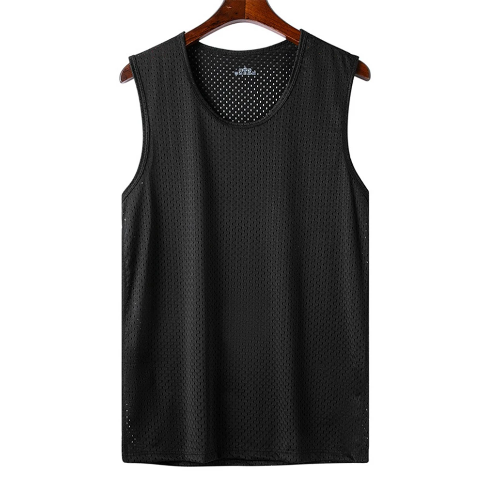 O-Neck Undershirt Bodybuilding Sleeveless Vest Comfortable Fit Lightweight Fabric Regular Fit Vest Solid Pattern