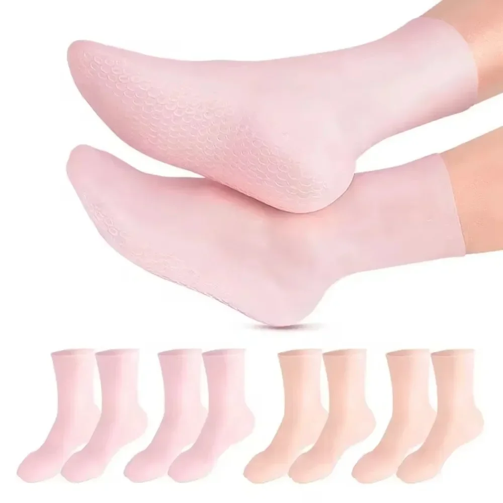 

1 Pair Silicone Moisturizing Foot Socks Prevent Dry Cracked Feet Care Tool Pedicure Skin Friendly Massage Moisturizing Gel Socks