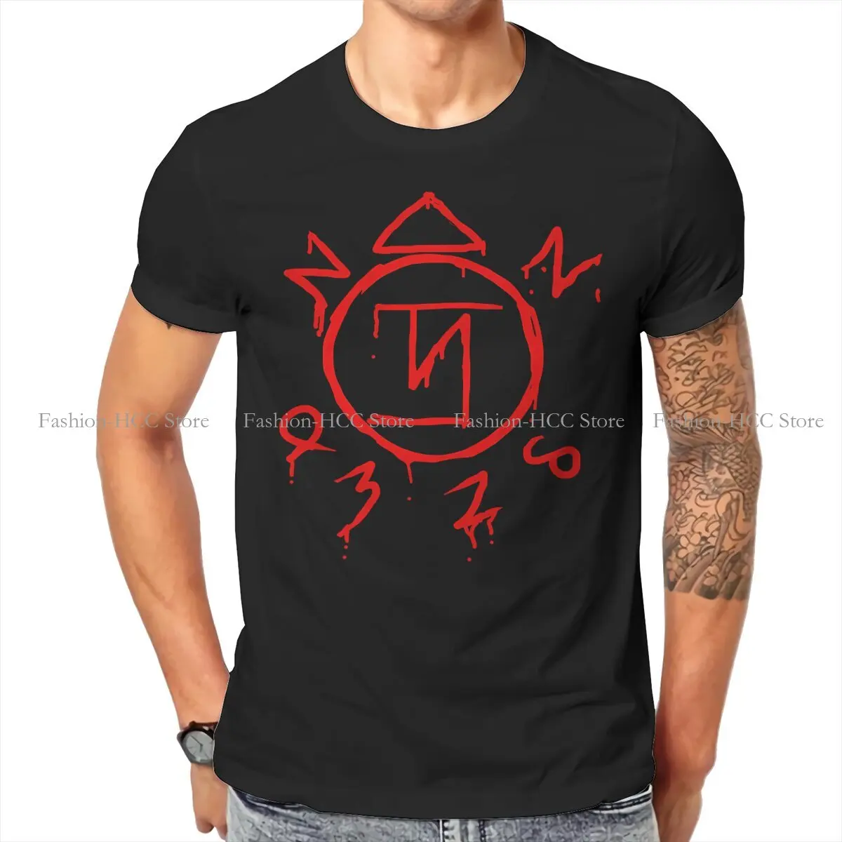 Dean Winchester Supernatural 100% Cotton TShirts Angel Sigil Print Homme T Shirt Funny 6XL